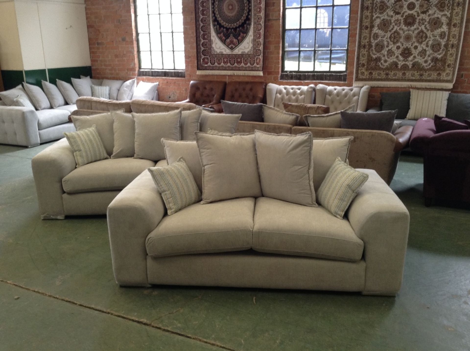 SOPHIA FLEX GRACELANDS SILVER 3 SEATER SOFA AND 2