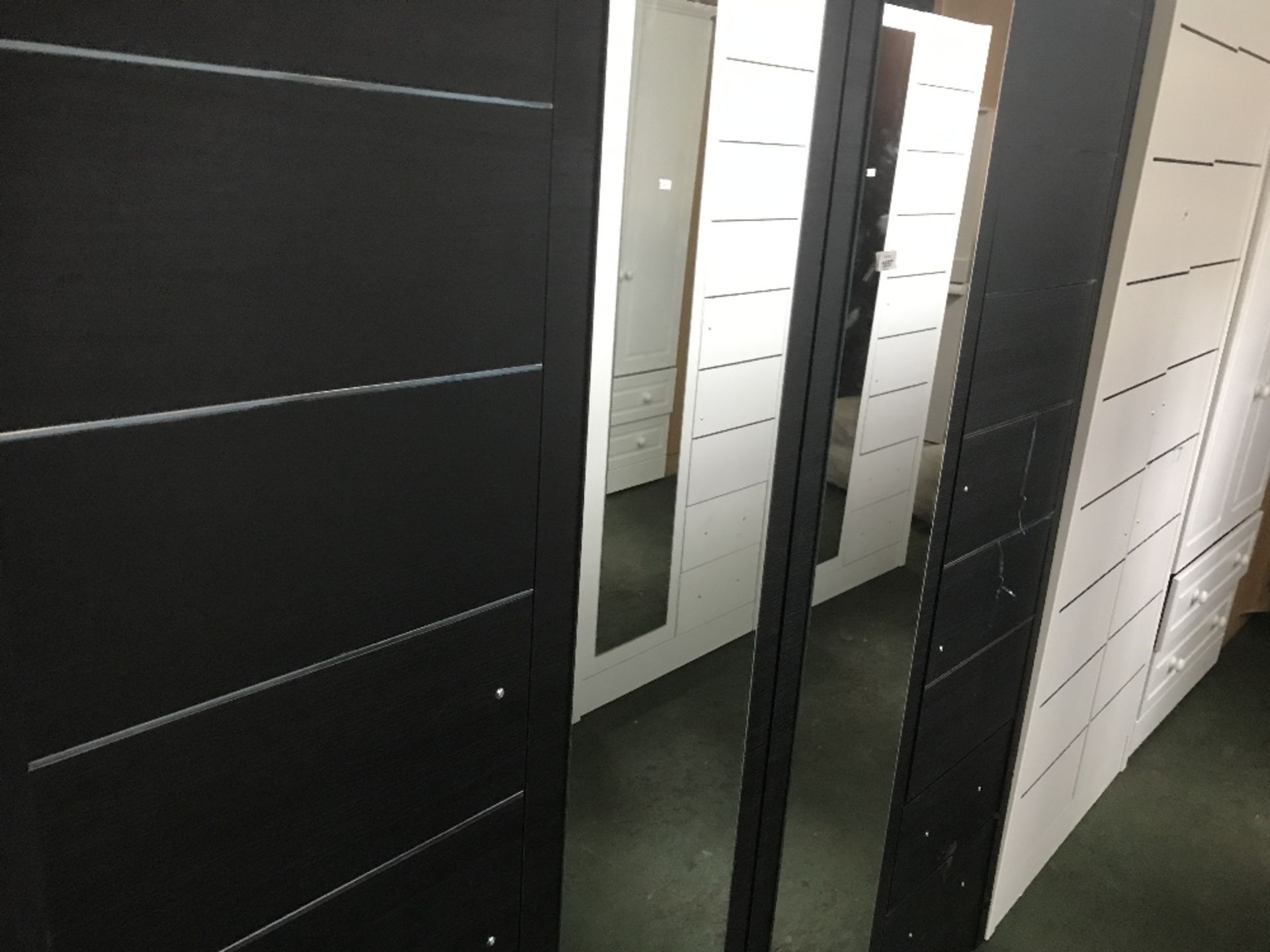 BLACK 4 DOOR WARDROBE (RETURN)