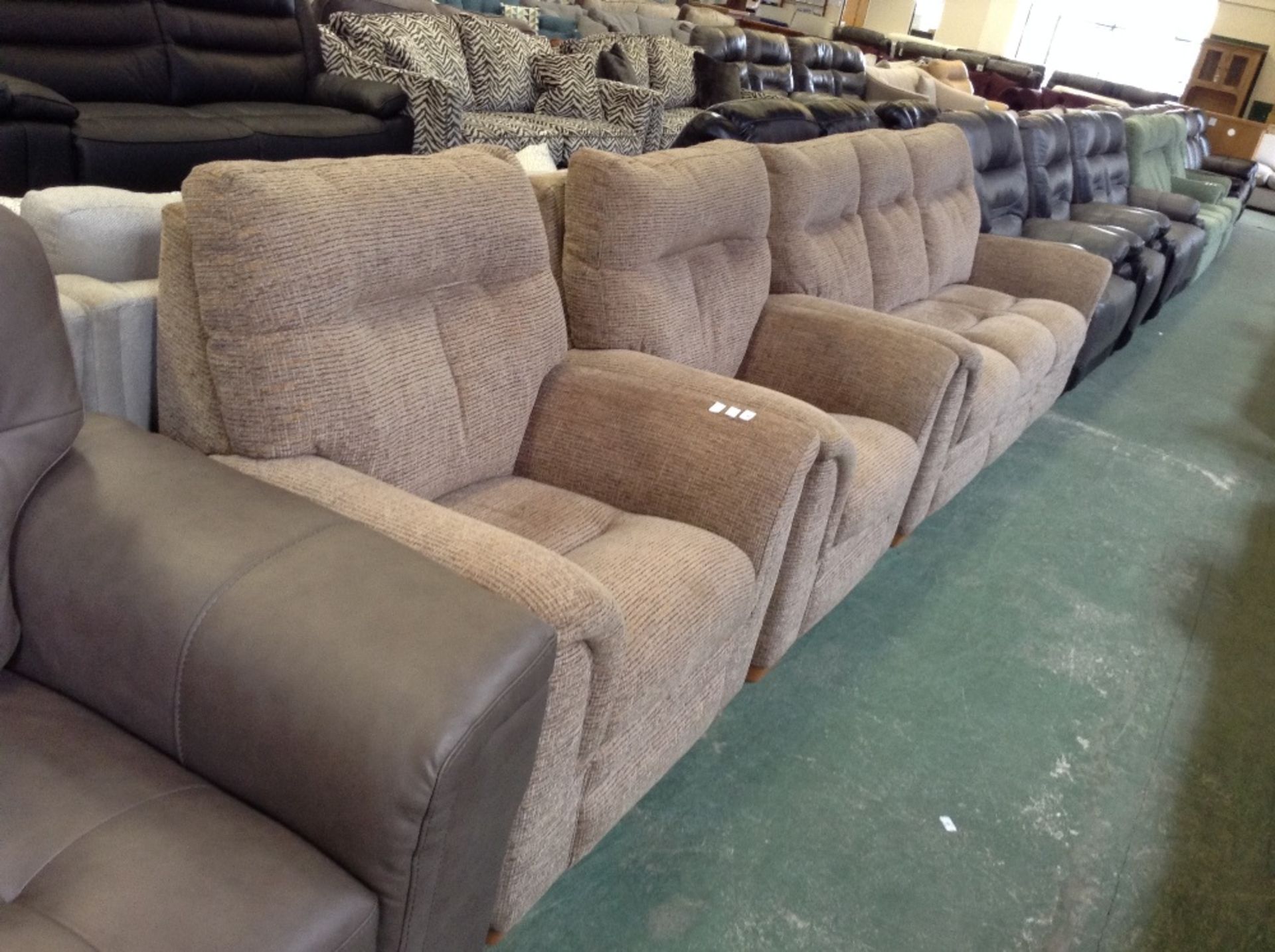 BISCUIT 3 SEATER SOFA AND 2 CHAIRS (TR000930 WO028