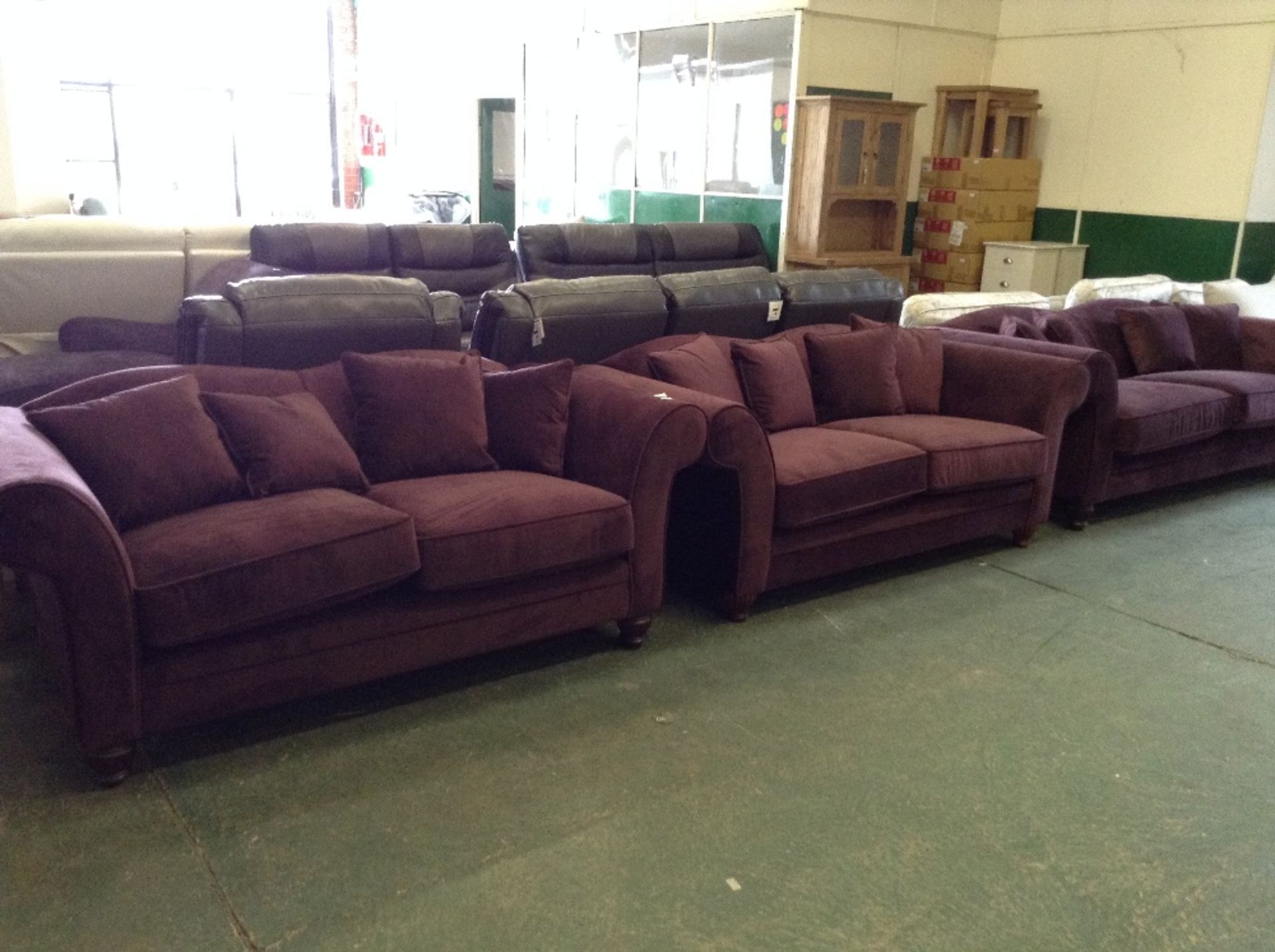 WINSLOW LUXOR GRAPE 3 SEATER SOFA AND 2 x 2 SEATER