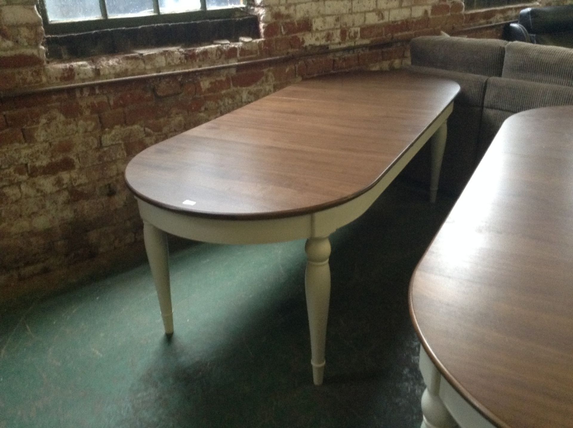 HAMPSTEAD WALNUT AND PAINTED EXTENDING TABLE (retu