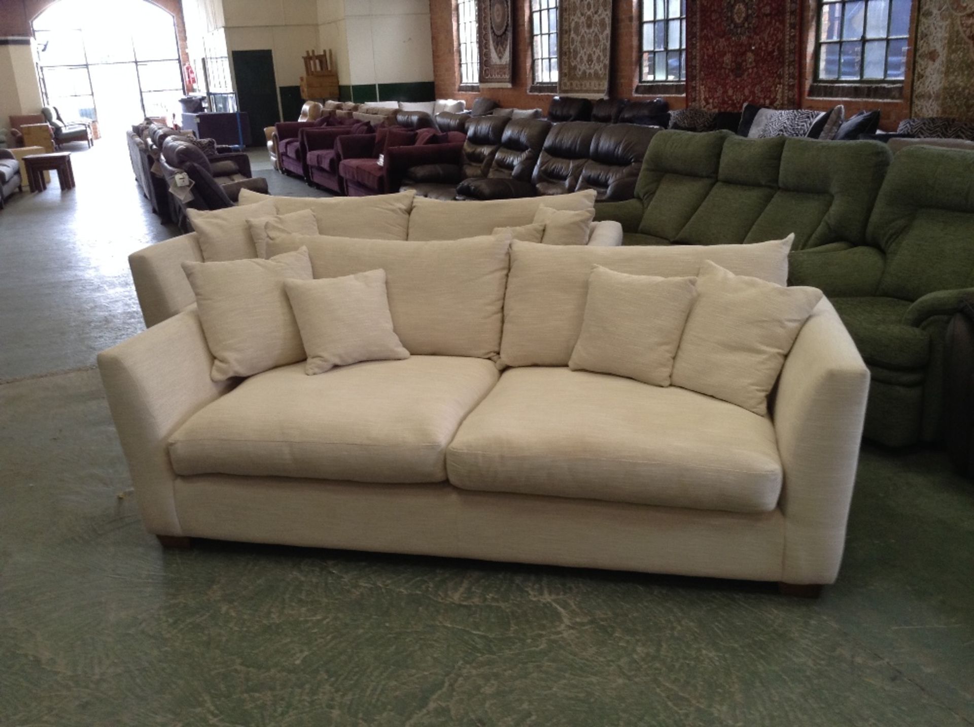 2 x NATURAL 3 SEATER SOFAS