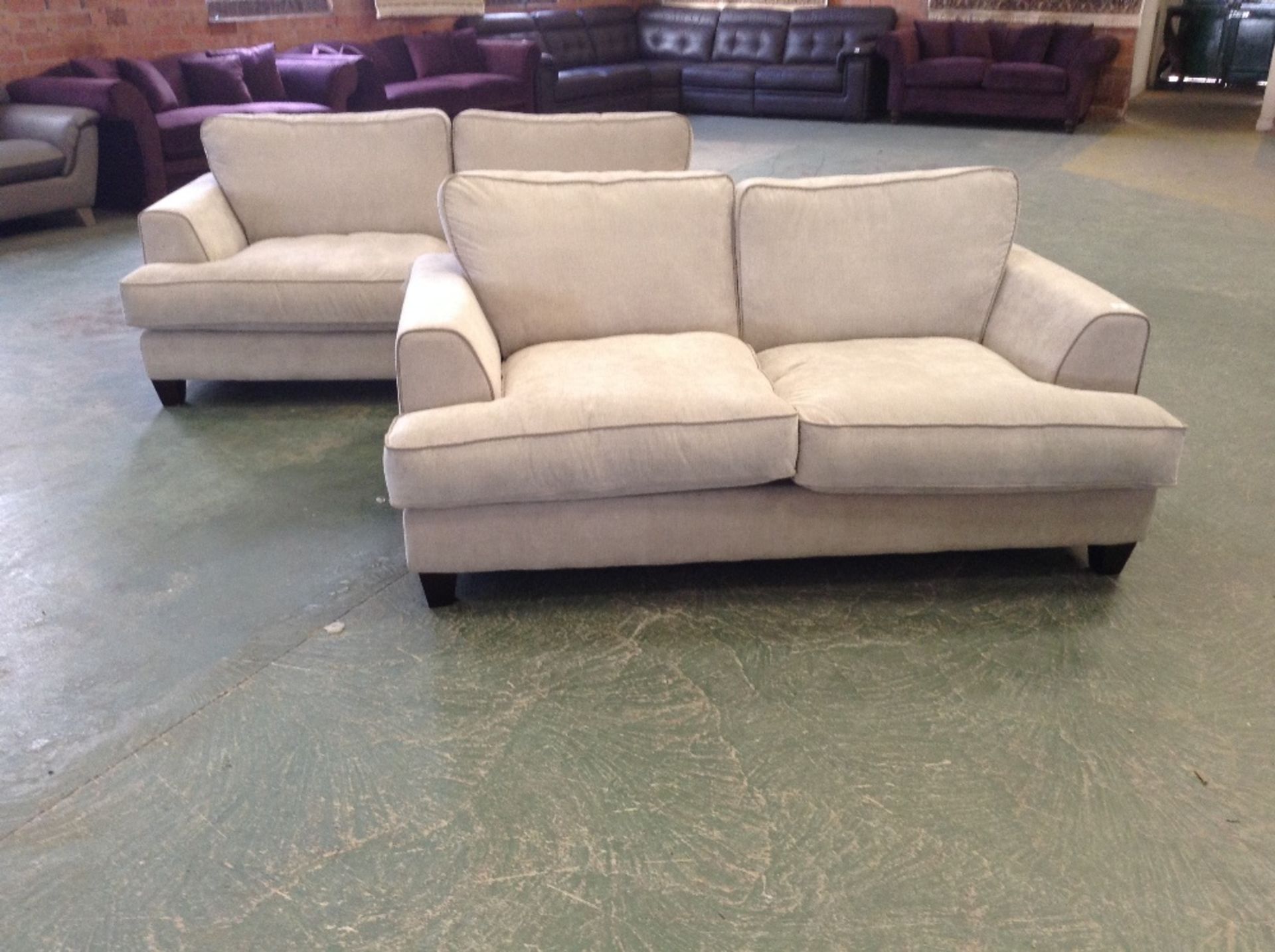 ADLINGTON TAUPE GRACELANDS 3 SEATER SOFA AND 2 SEA