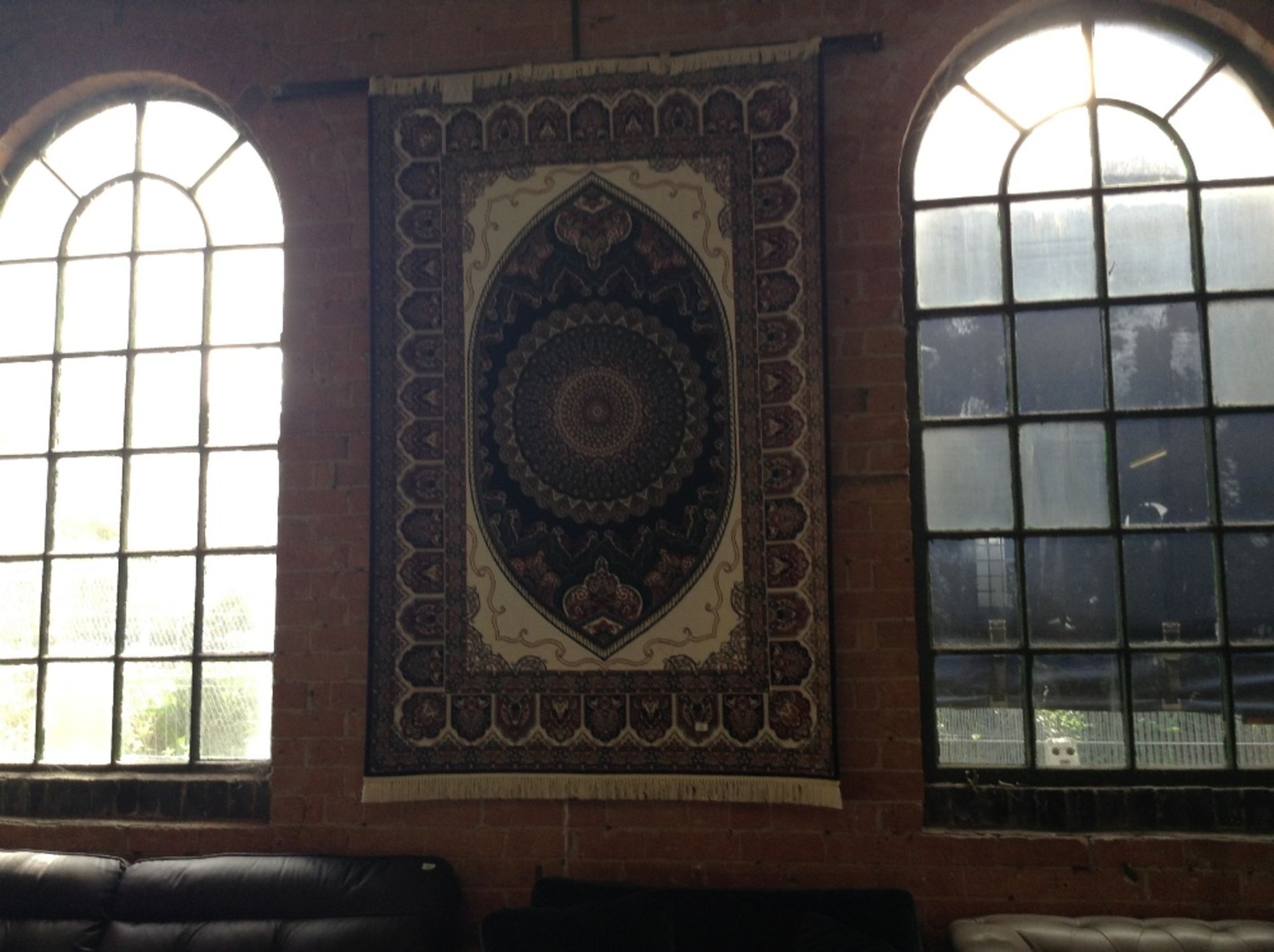 BLACK GROUND UNIQUE SILK RUG WITH SHARBAS DESIGN –