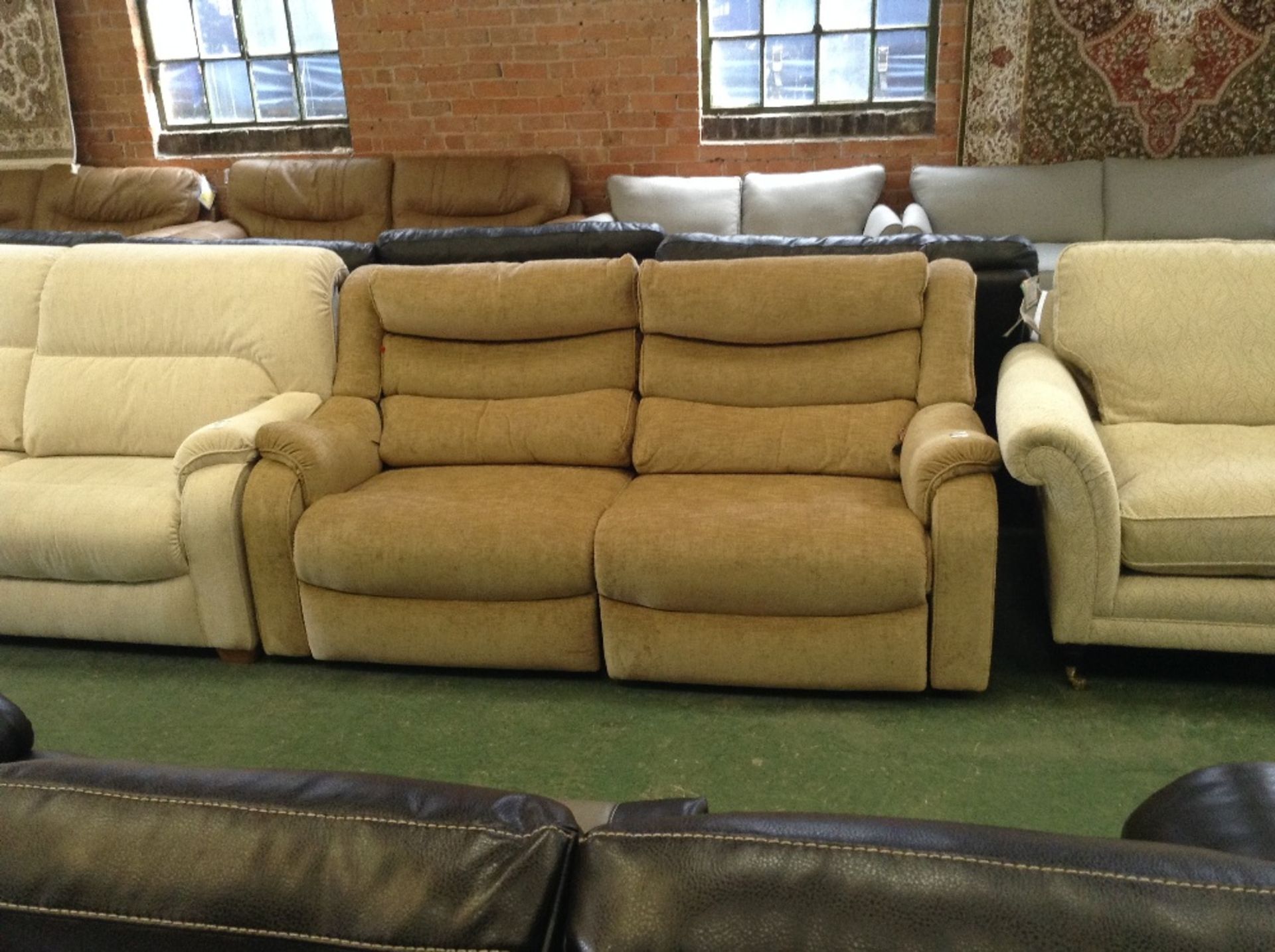 GOLDEN HIGH BACK ELECTRIC RECLINING 3 SEATER SOFA