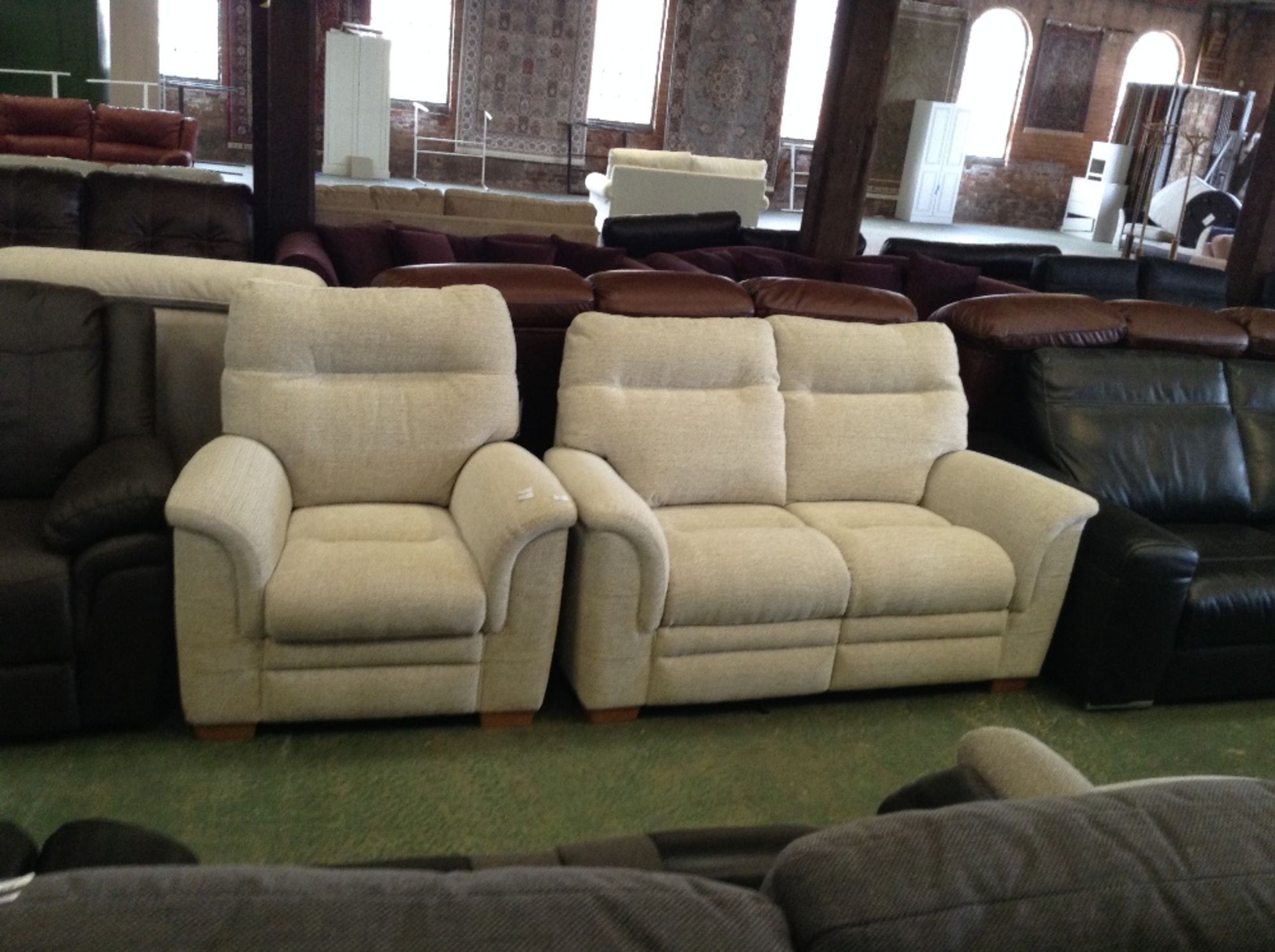 NATURAL HIGH BACK 2 SEATER SOFA AND CHAIR (TR000959 WO0311888 WO0246092)