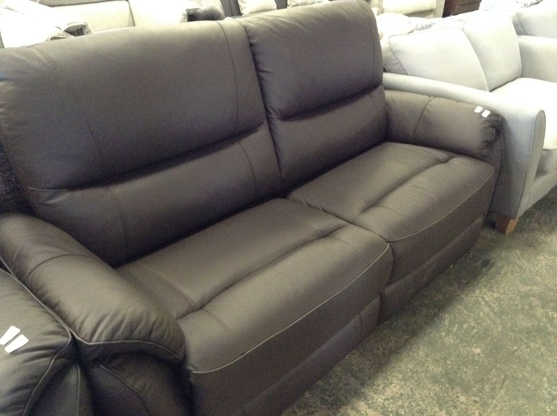 BROWN LEATHER 2.5 SEATER SOFA (20298)