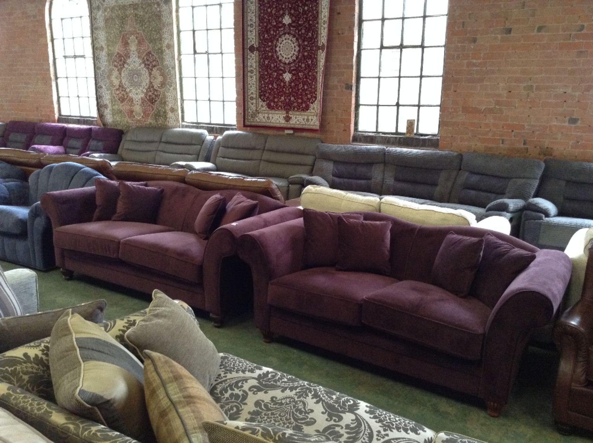 WINSLOW LUXOR GRAPE 3 SEATER SOFA AND 2 SEATER SOF