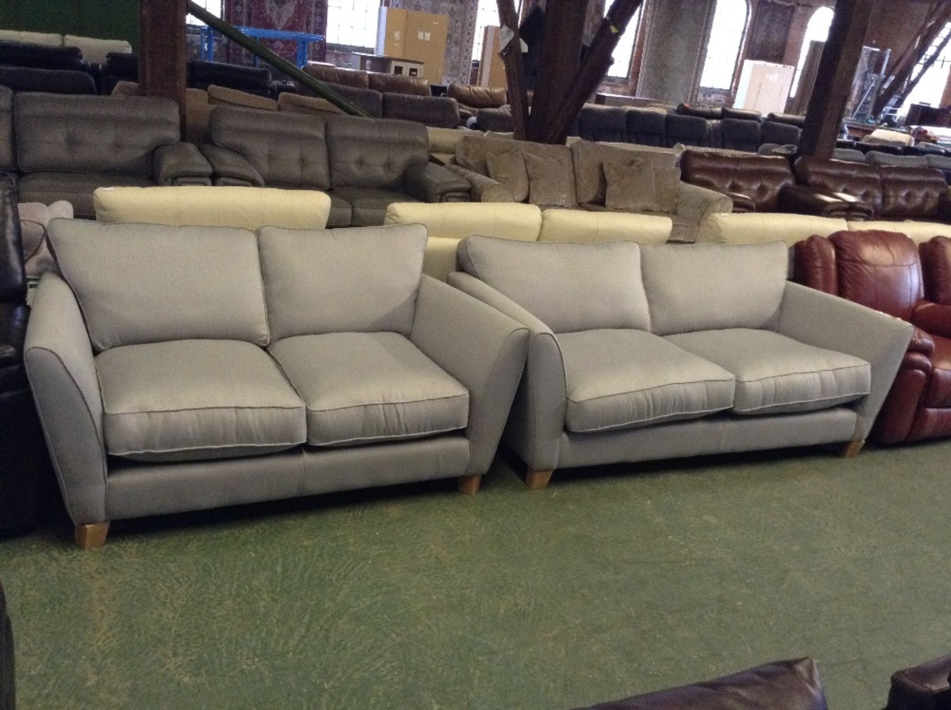 SKY BLUE 3 SEATER SOFA AND 2 SEATER SOFA