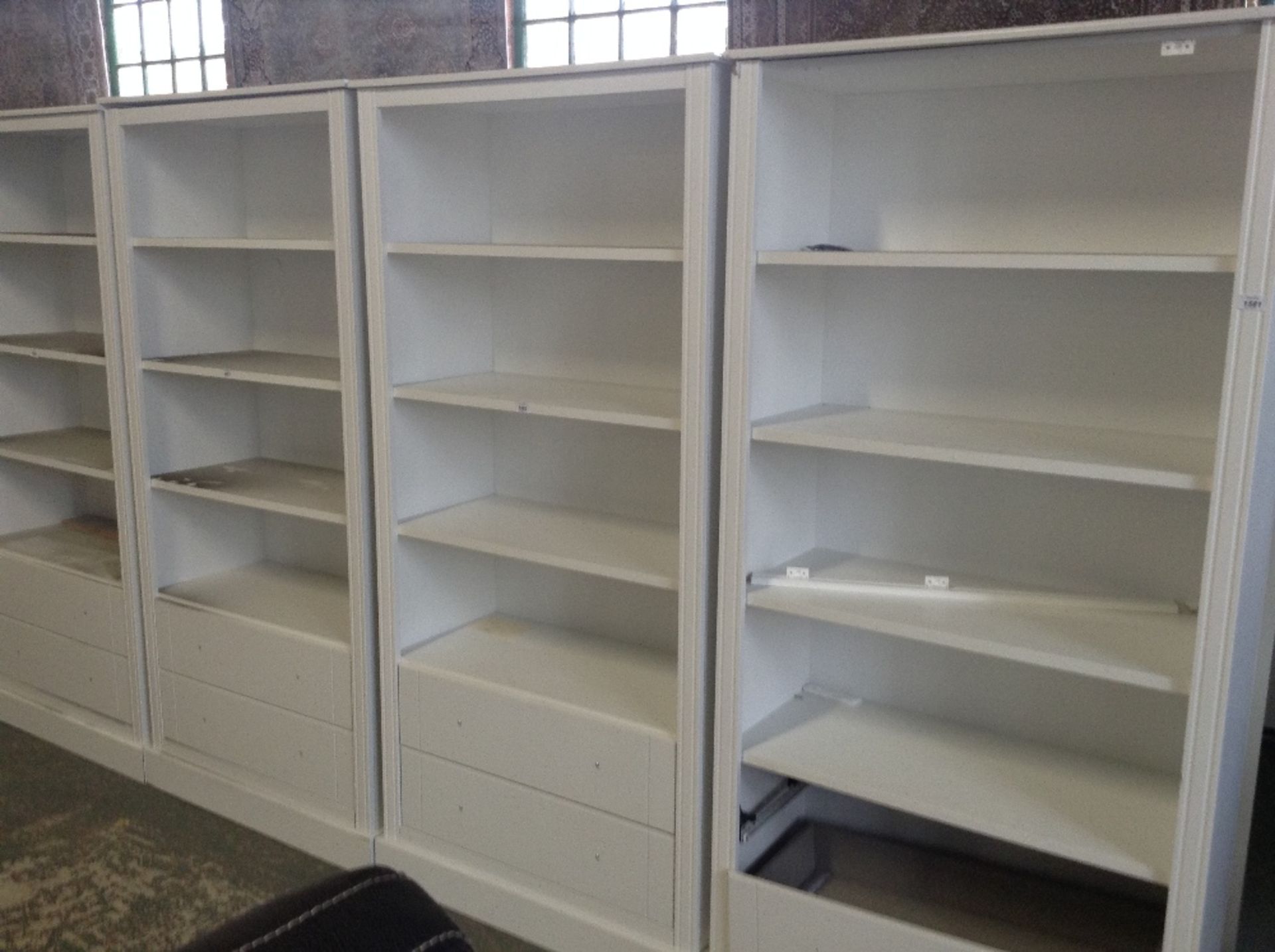 WHITE OPEN BOOKCASE (return) (3)