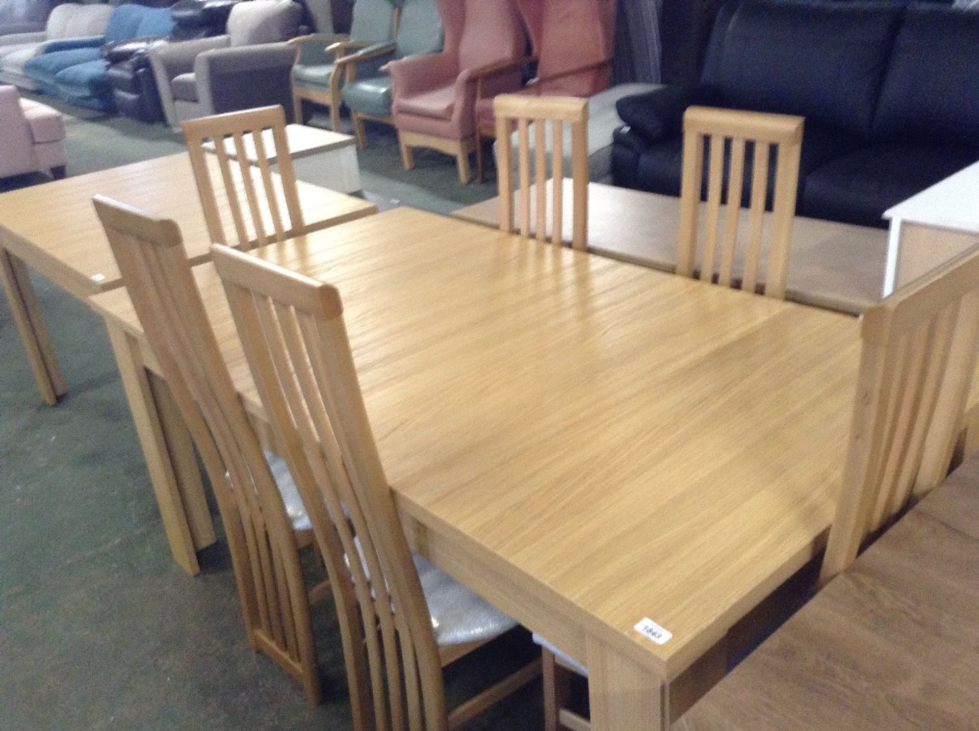 OAK EXTENDING TABLE AND 6 CHAIRS (return)