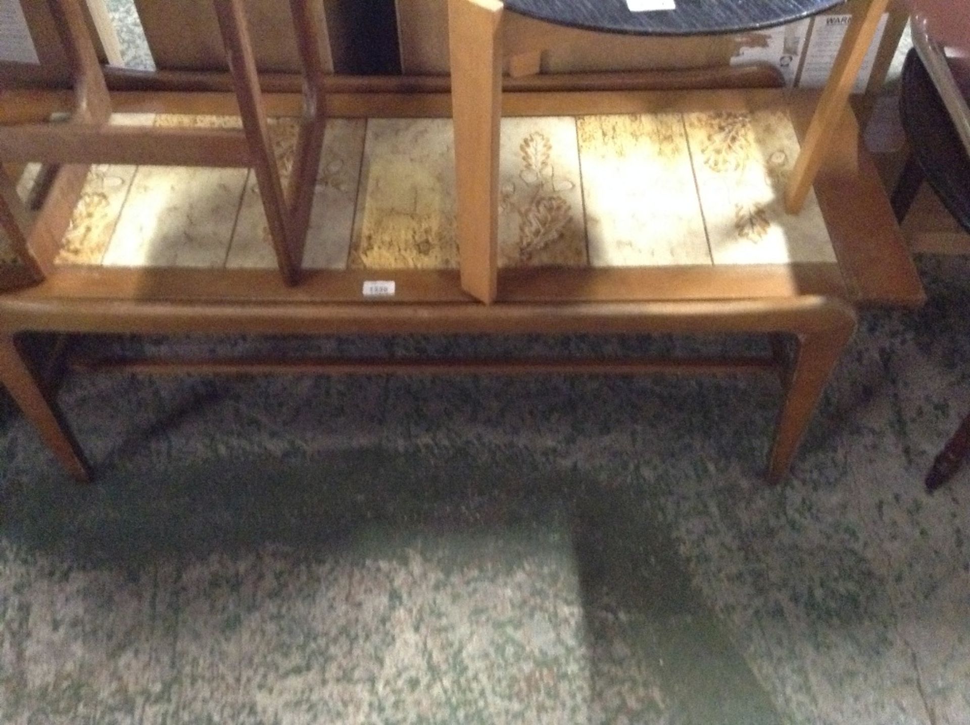 OAK COFFEE TABLE WITH TILES