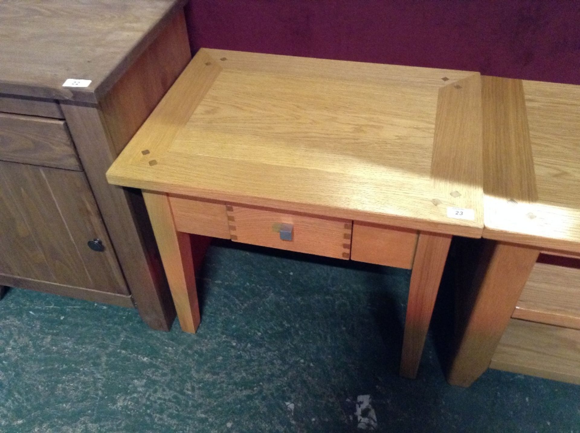 OAK 1 DRAWER LAMP TABLE