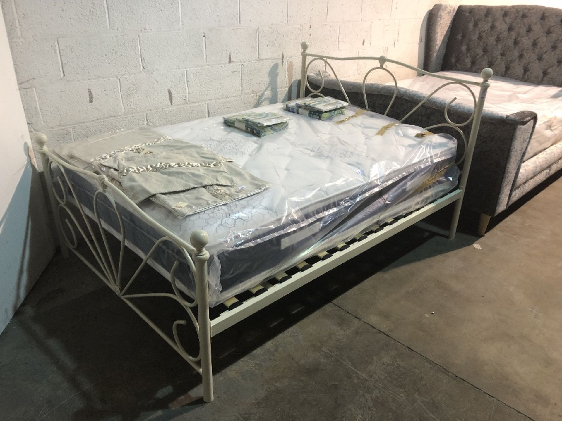 CLEON IVORY DOUBLE BED FRAME