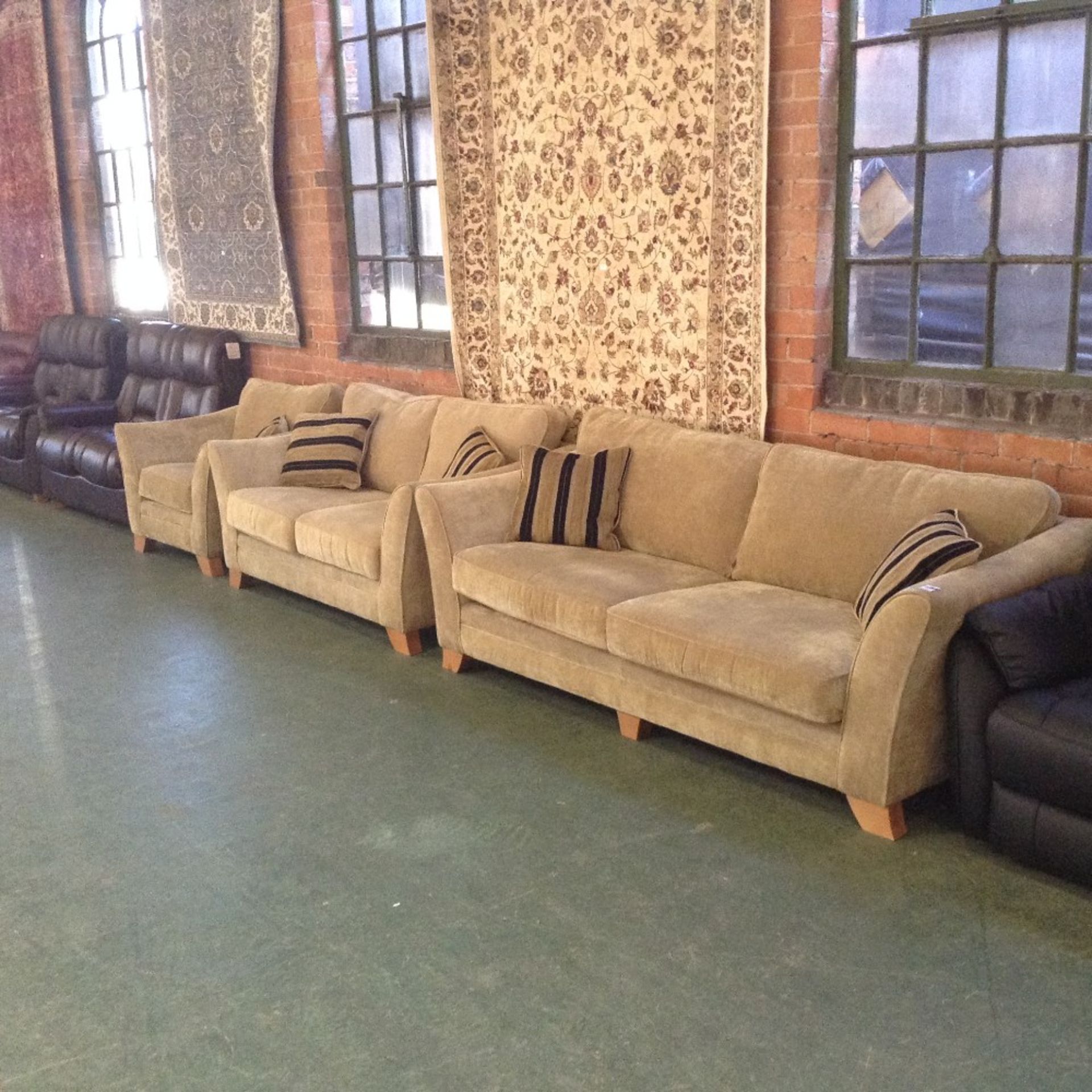 GOLDEN FABRIC 3 SEATER SOFA 2 SEATER SOFA AND CHAI