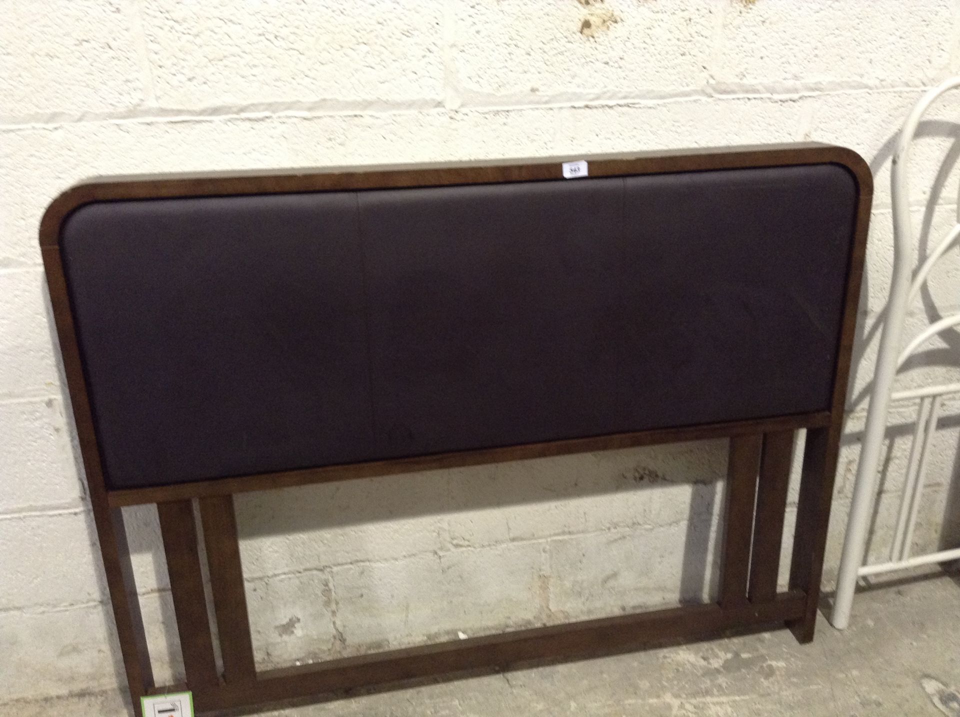 WALNUT AND BROWN FAUX LEATHER DOUBLE HEAD BOARD