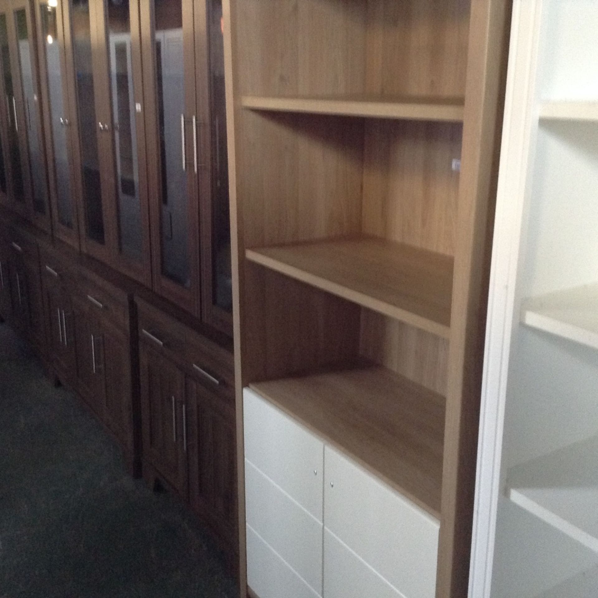 IVORY AND OAK OPEN BOOKCASE