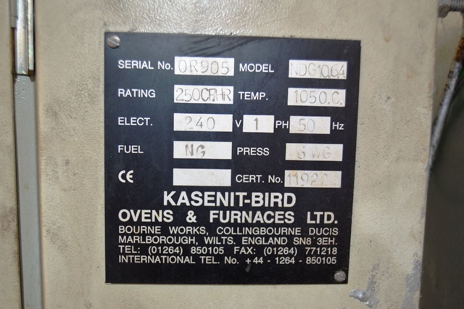 Kasent Bird Oven 1050 Deg, - Image 5 of 7