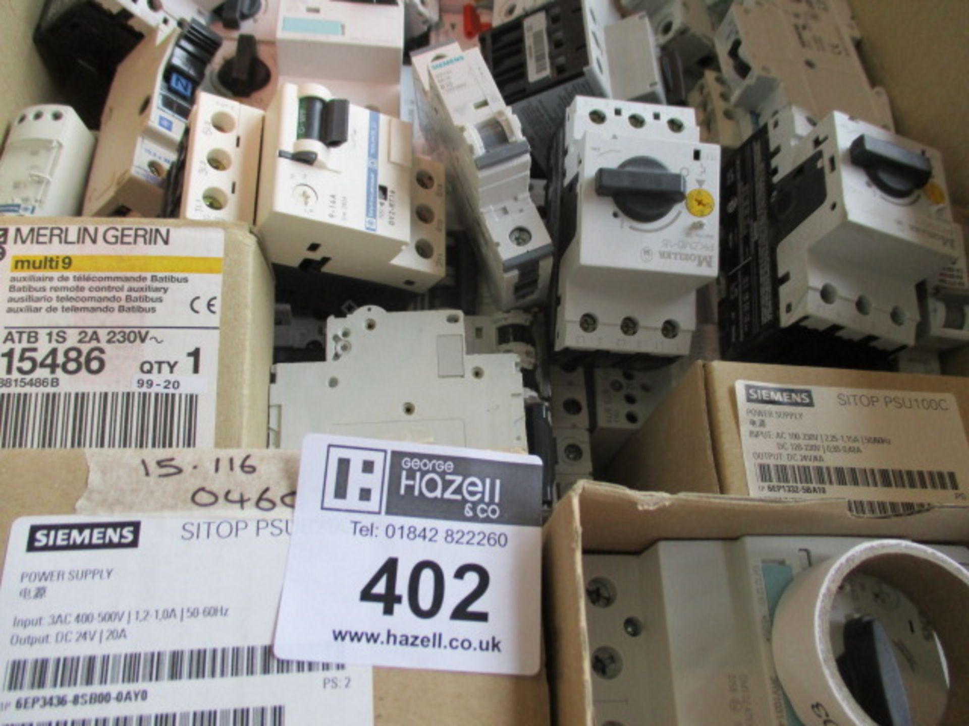 BOX OF MIXED MCB AND CONTACTORS