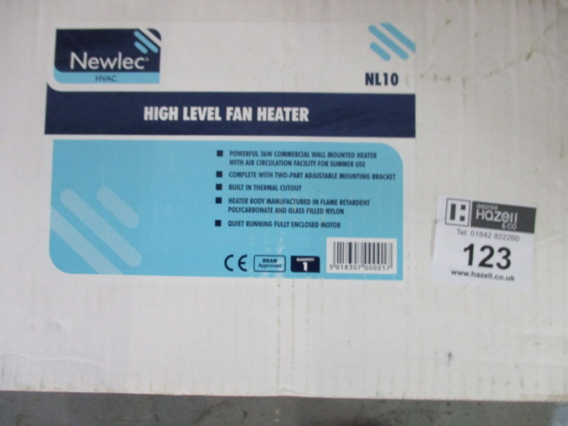 1 X NEWLEC HIGH LEVEL FAN HEATER