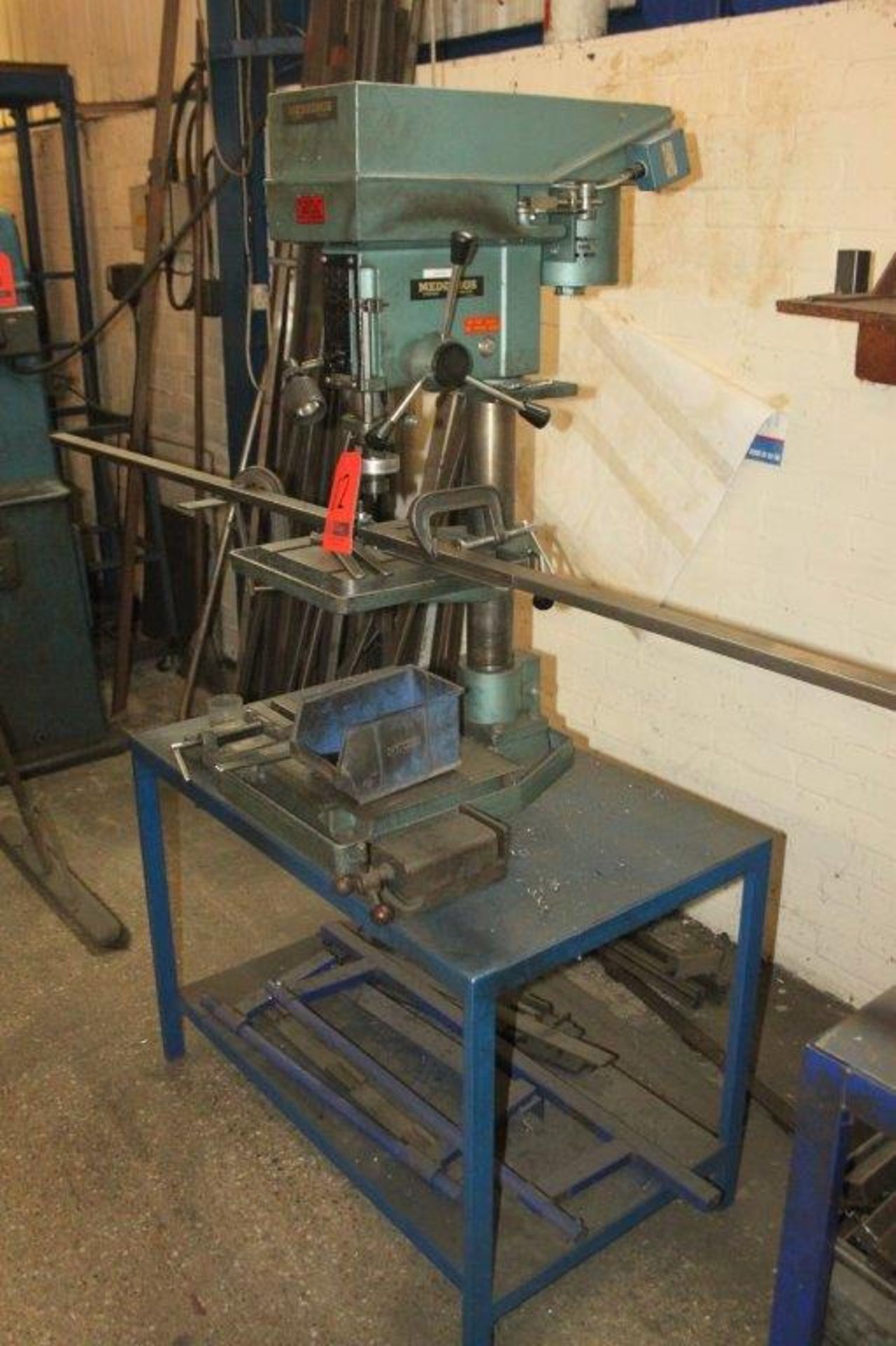 MEDDING MB4 10 SPEED BENG DRILL AND ON STAND C/W MACHINE VICE # 032676 - Image 2 of 3