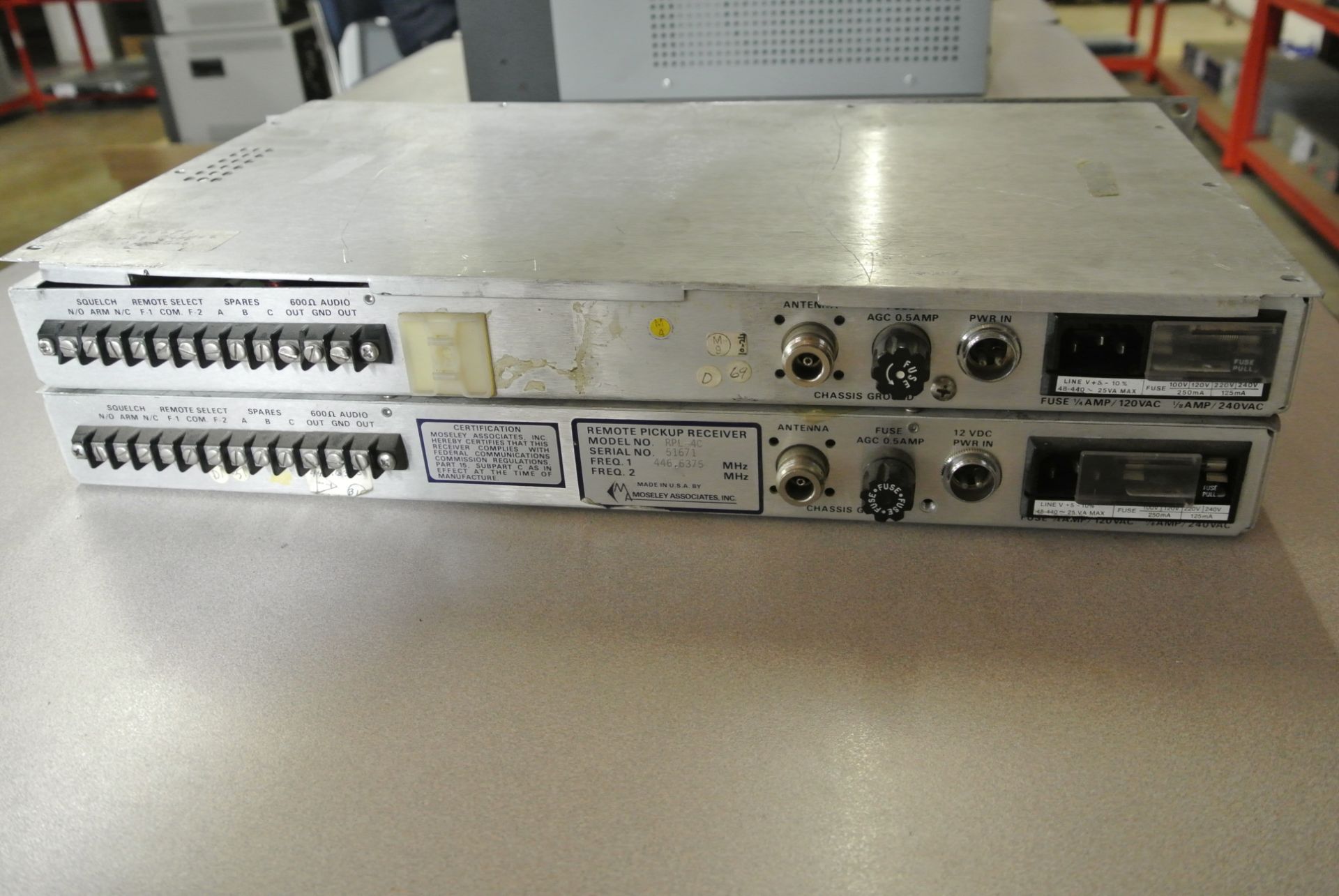 2 x Moseley Associates Inc. Remote Pickup Receiver RPL Series RPL-4C - Vintage Broadcast Receivers - Image 5 of 6