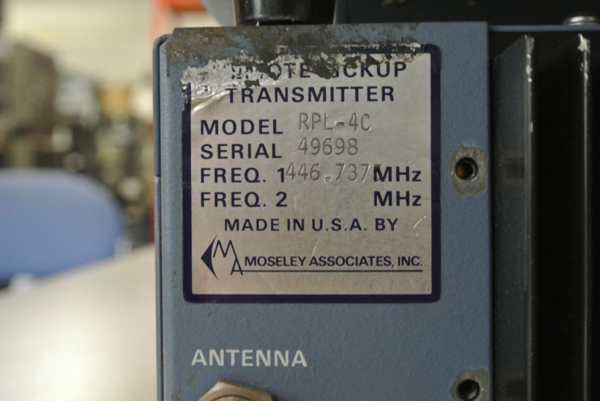 2 x Moseley Associates Inc. Remote Pickup Transmitter RPL 4C - Vintage Broadcast Transmitters - Image 4 of 6