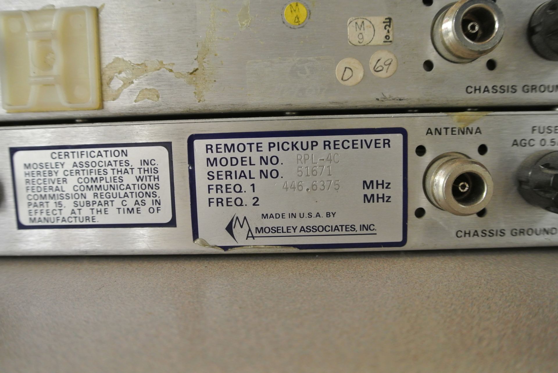 2 x Moseley Associates Inc. Remote Pickup Receiver RPL Series RPL-4C - Vintage Broadcast Receivers - Image 6 of 6