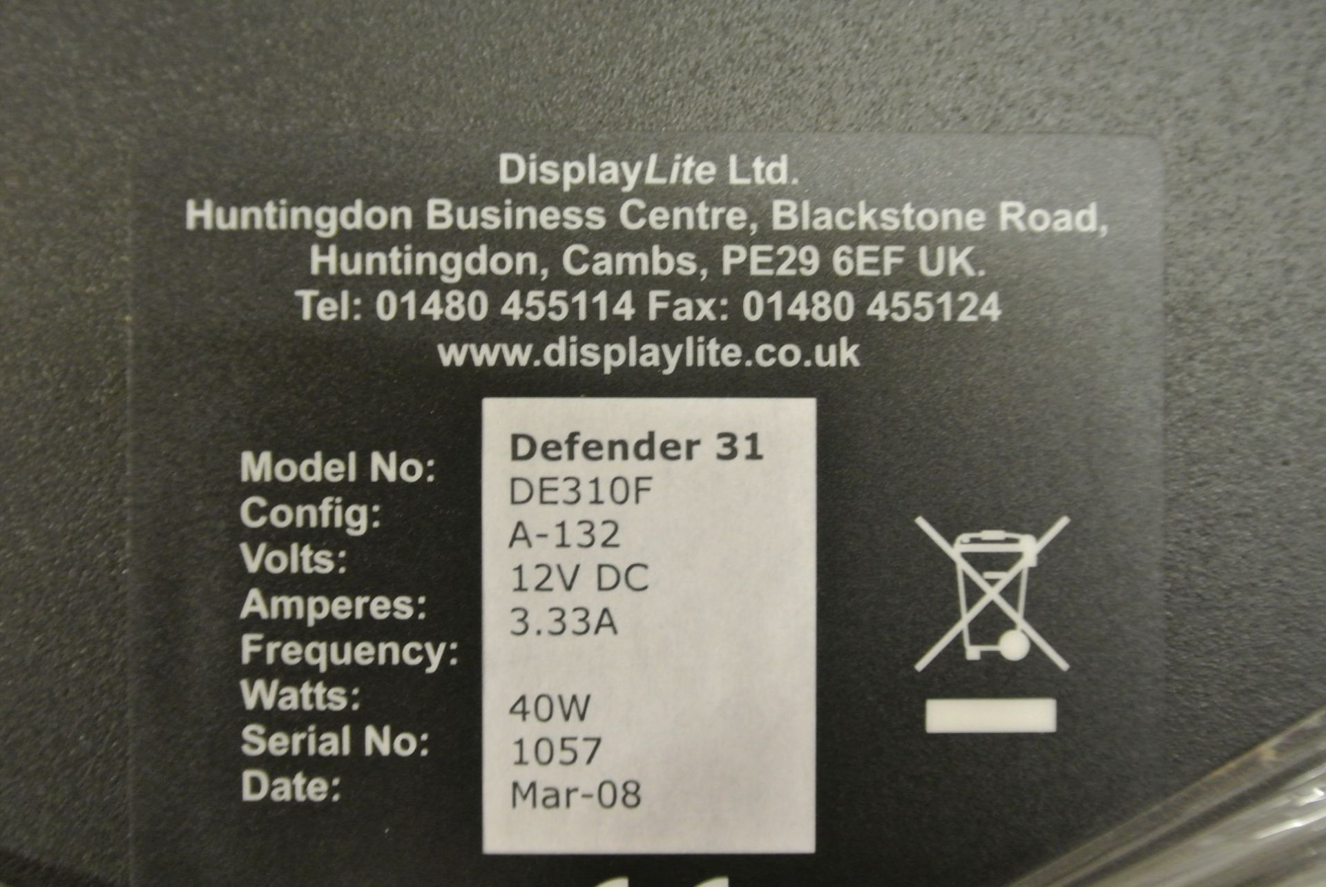 Pair of DisplayLite Ltd. Defender31 D310F Studio Monitor Screens - Image 2 of 3