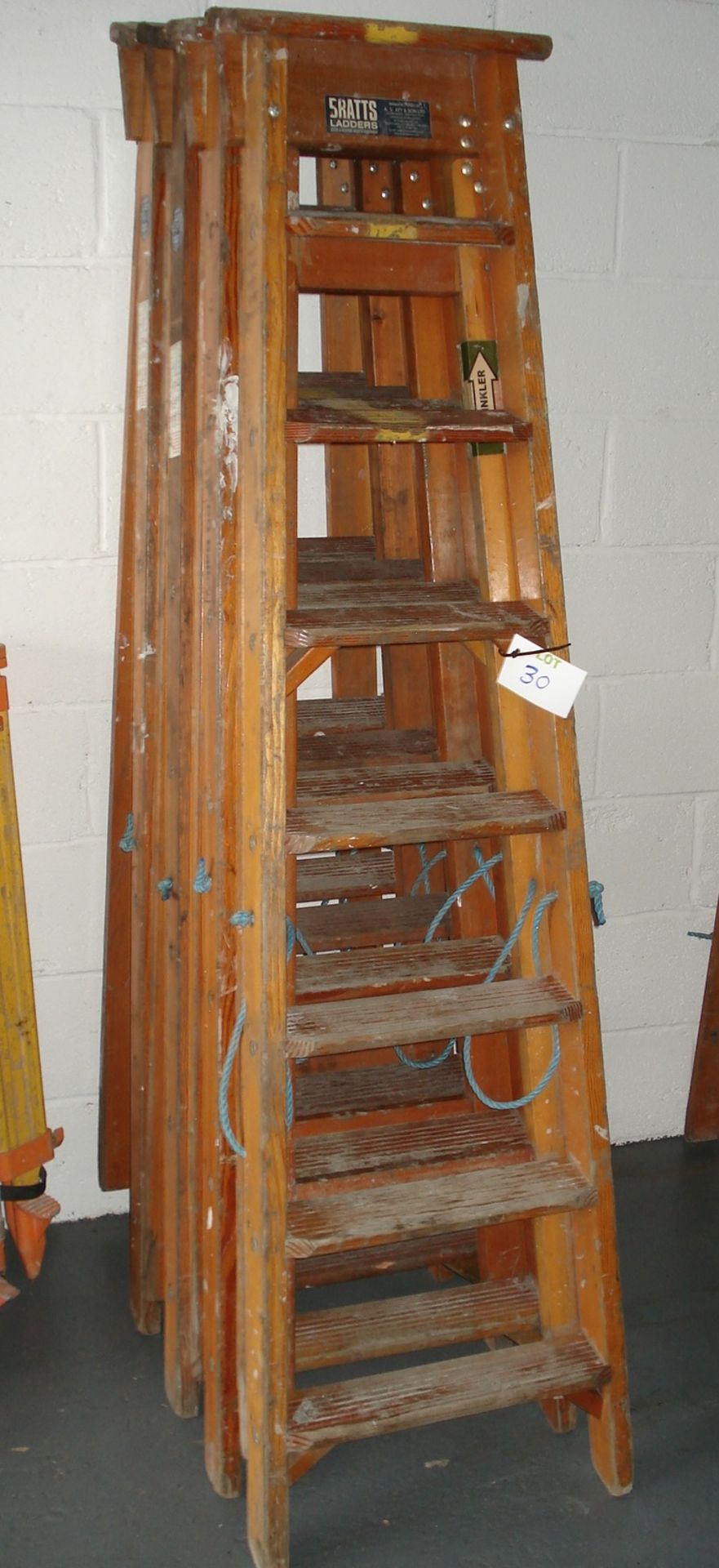 4 x Bratts Wooden 7 Step Ladders