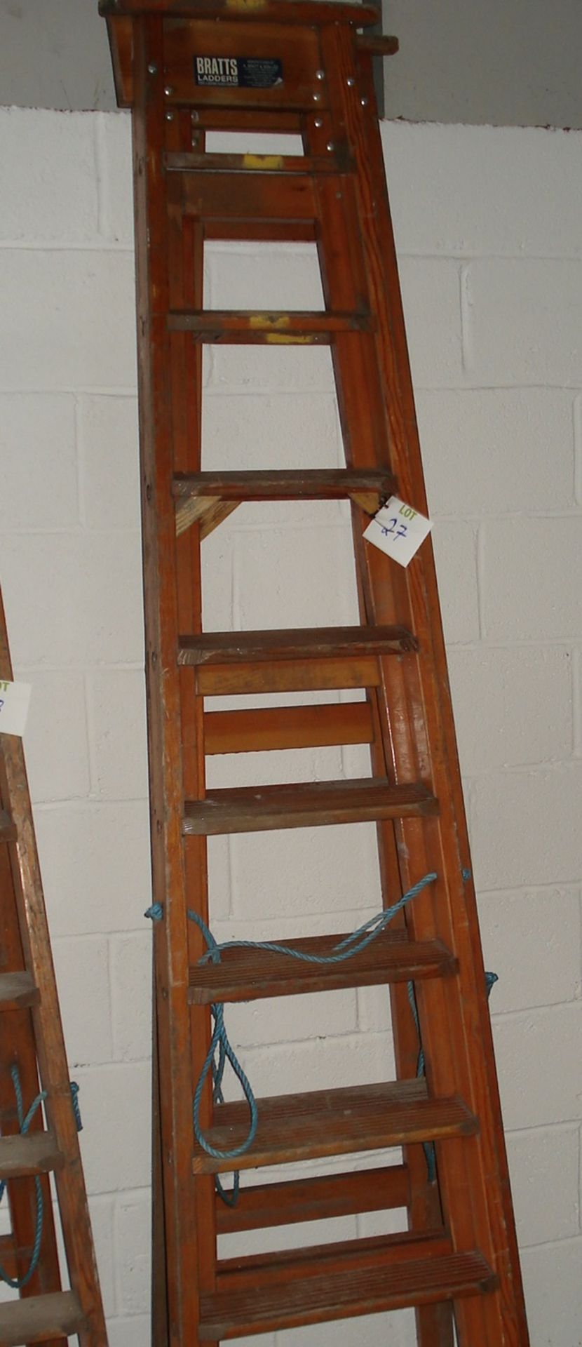 2 x Bratts Wooden 11 Step Ladders