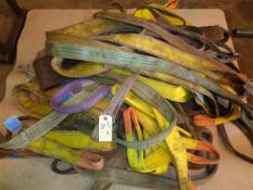 Quantity of various cloth lifting slings as lotted