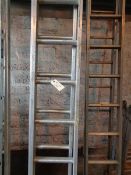 2 x aluminium ladders as lotted