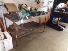 Metal Frame work bench with engineers vice