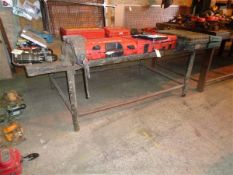 250mm x 125mm steel welding table with engineers vice