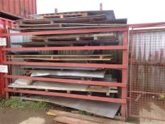 Steel Plate rack and contents as lotted