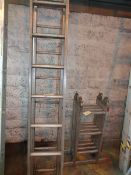 2 x aluminium ladders as lotted