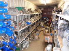 Contents of top 40 'container to include all stainless steel pipe fittings and bends, valves,
