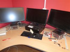 Fujitsu personnel computer with 3 monitors