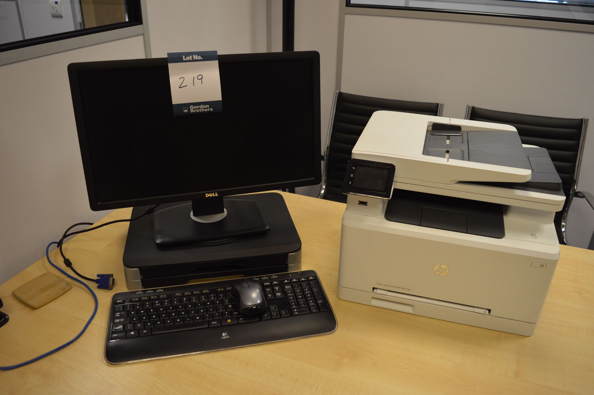 HP, Colour Laserjet Pro MFP M277dw, printer with Dell flat screen monitor, keyboard and mouse