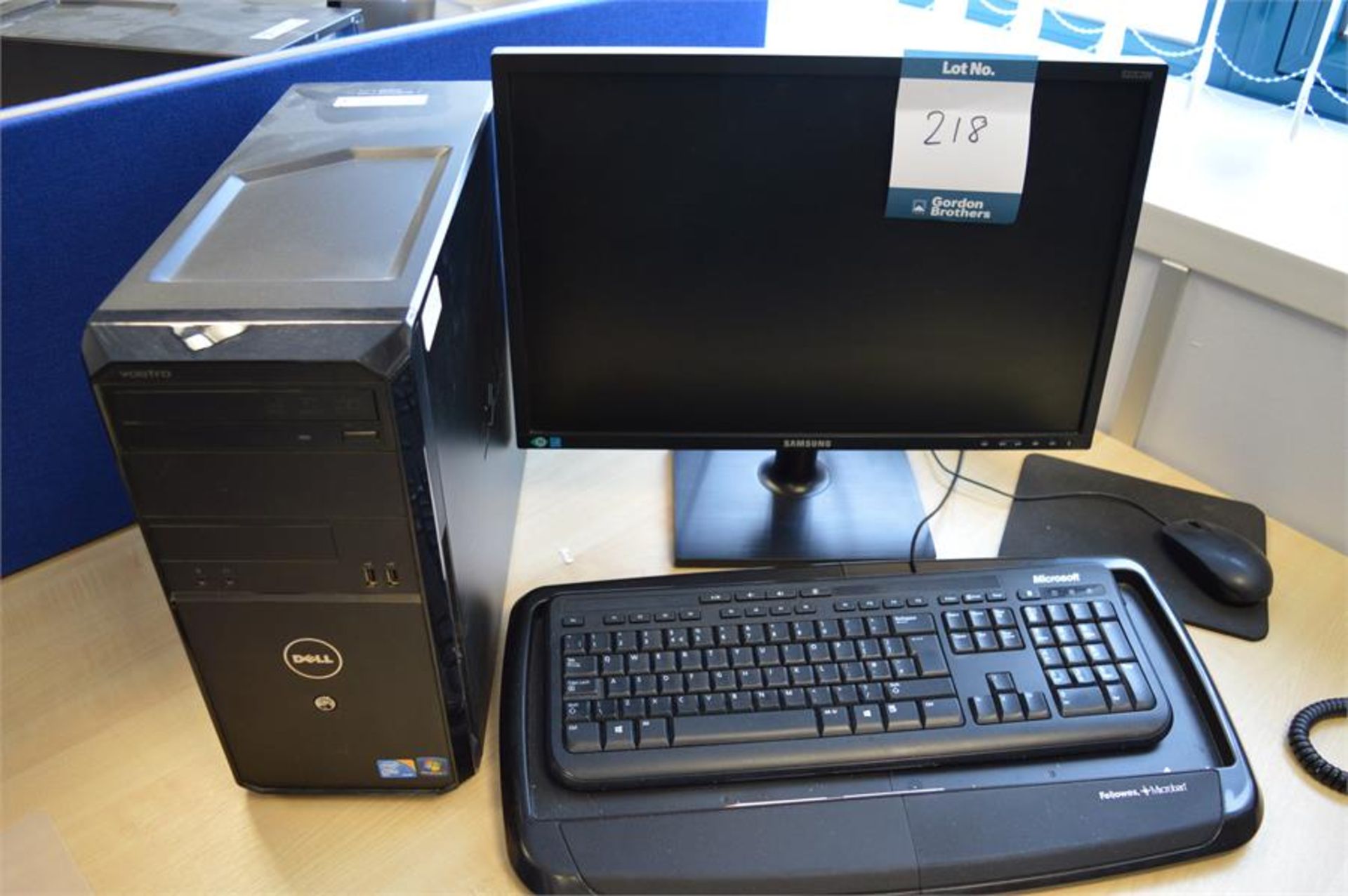 Dell, Vostro Core 2 Duo PC with Samsung flat screen monitor, keyboard and mouse