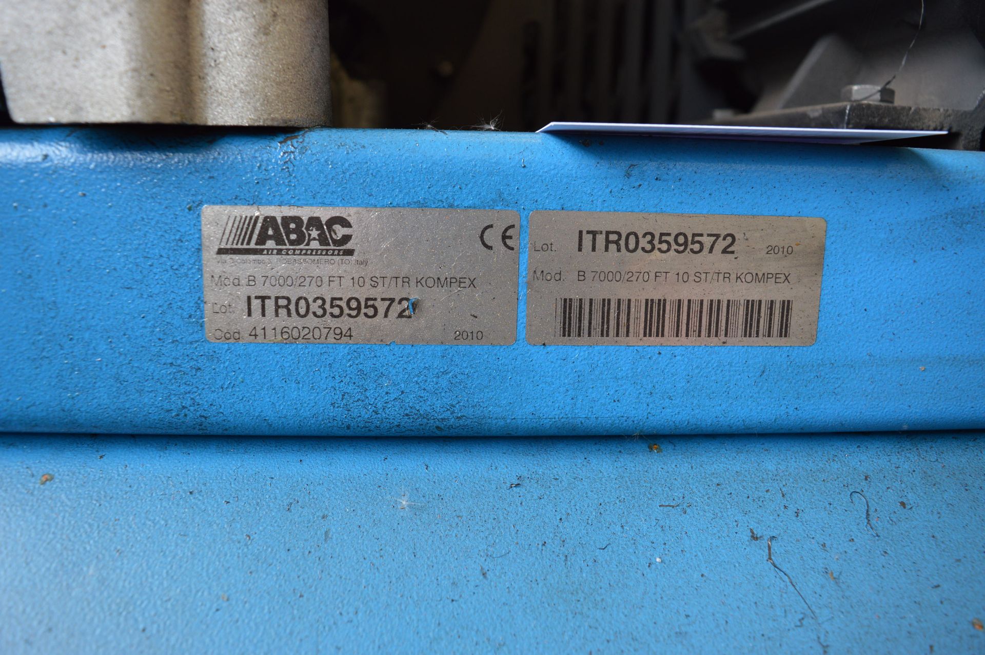 Abac, Model: B7000/270 FT10, 11 Bar air compressor - Image 2 of 3