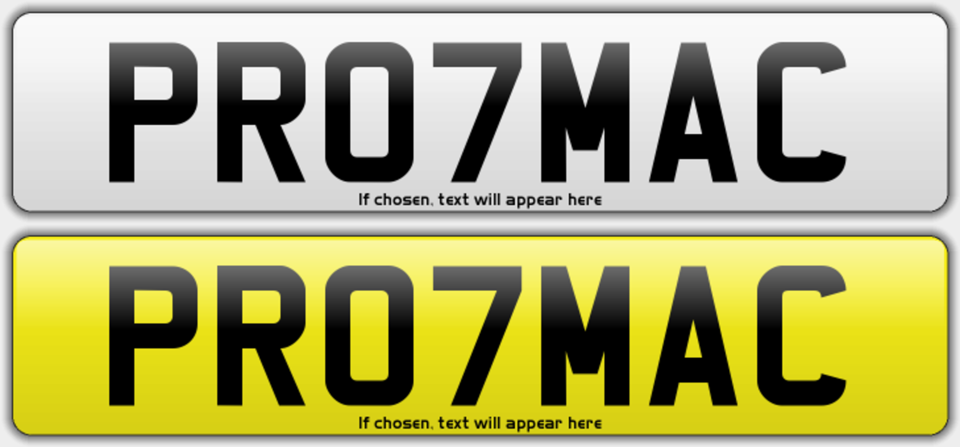 Cherished vehicle registration number: PR07 MAC