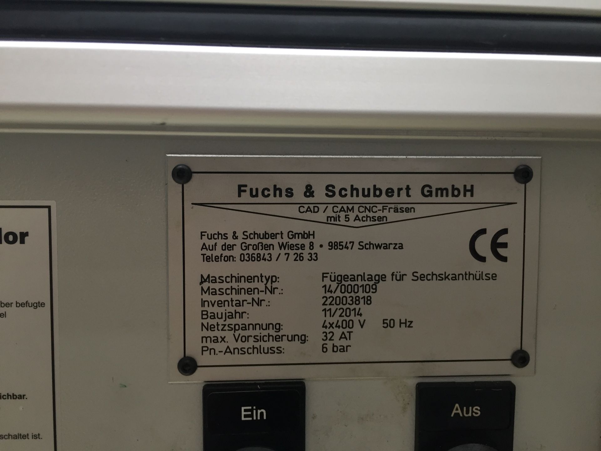 Fuchs & Schubert Gmbh model Fugeanlage Fur Sechskanthulse bush inserting machine with bush feeder - Image 3 of 5