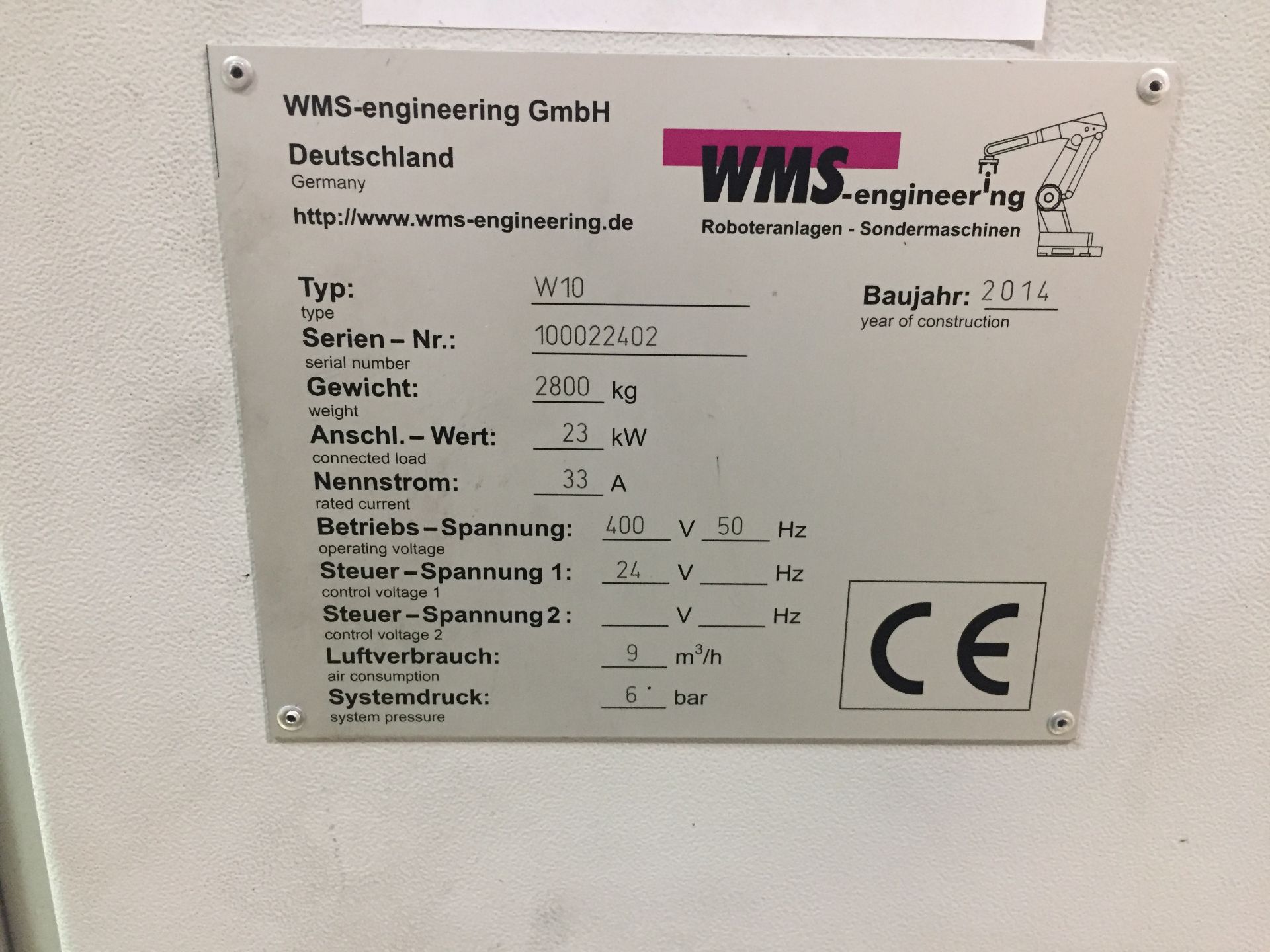WMS-Engineering GmbH model W10 de-burring system Serial No. 100022402 Year of Manufacture: 2014 - Image 4 of 5