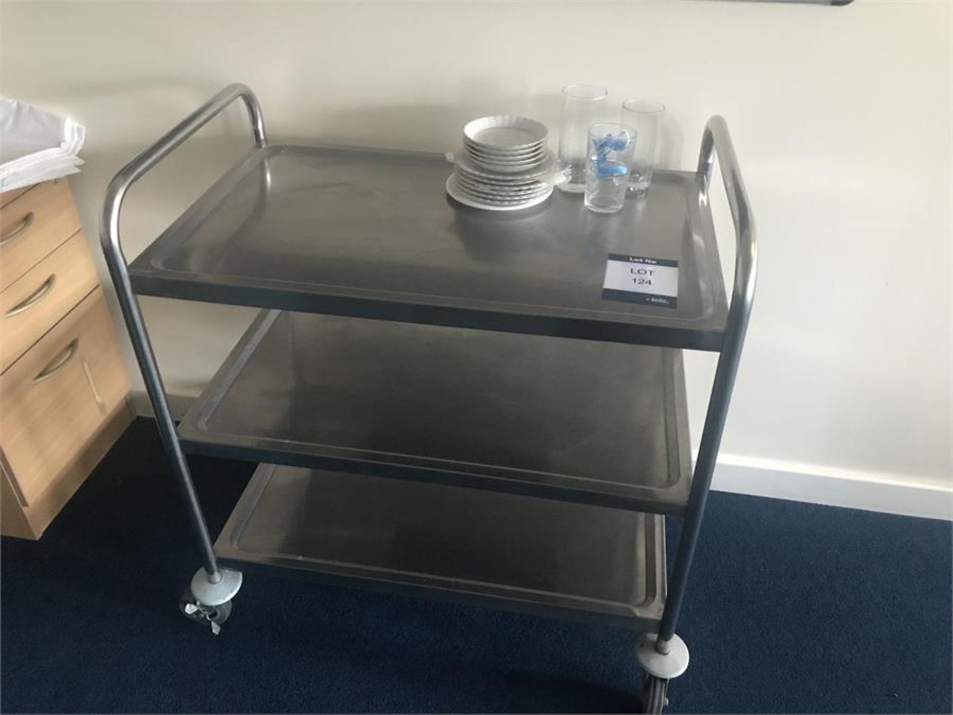 3 tier stainless steel catering trolley