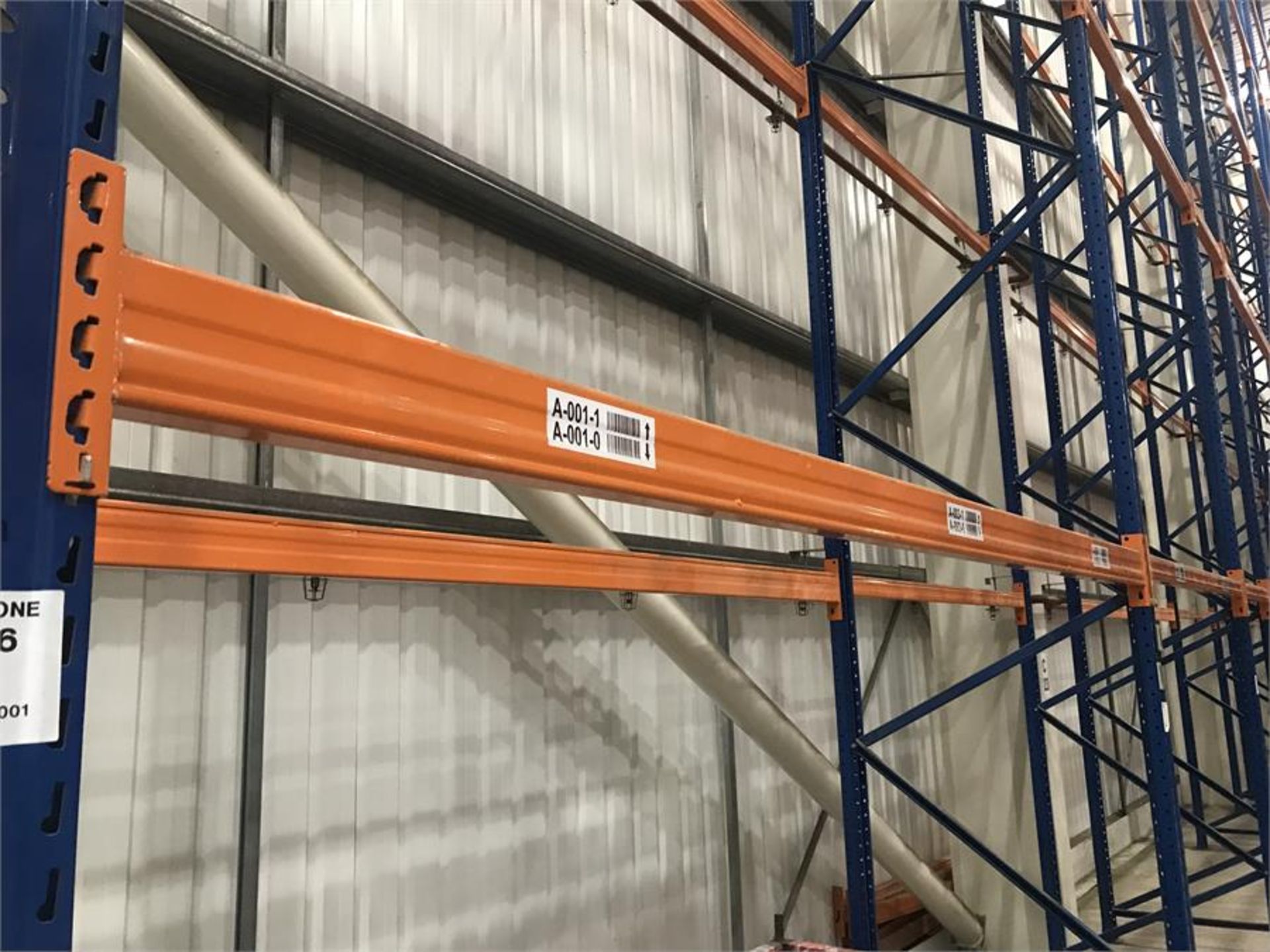 High bay racking system comprising 8500 pallet spaces over 14 runs:- 1 x 54 (11000mm x 1100m) end - Image 8 of 13