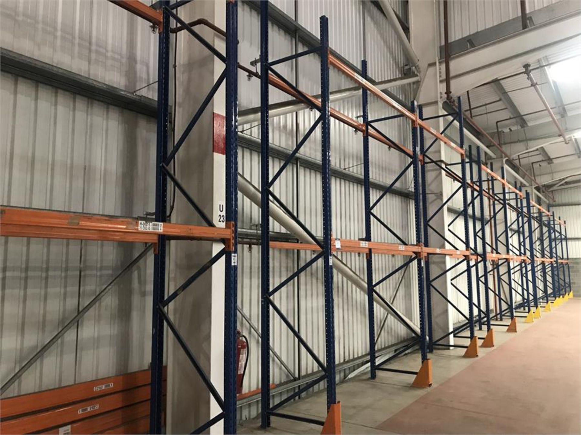 10 x bays pallet racking comprising (Method Statement required prior to removal) 14 x 5000mm x 900mm