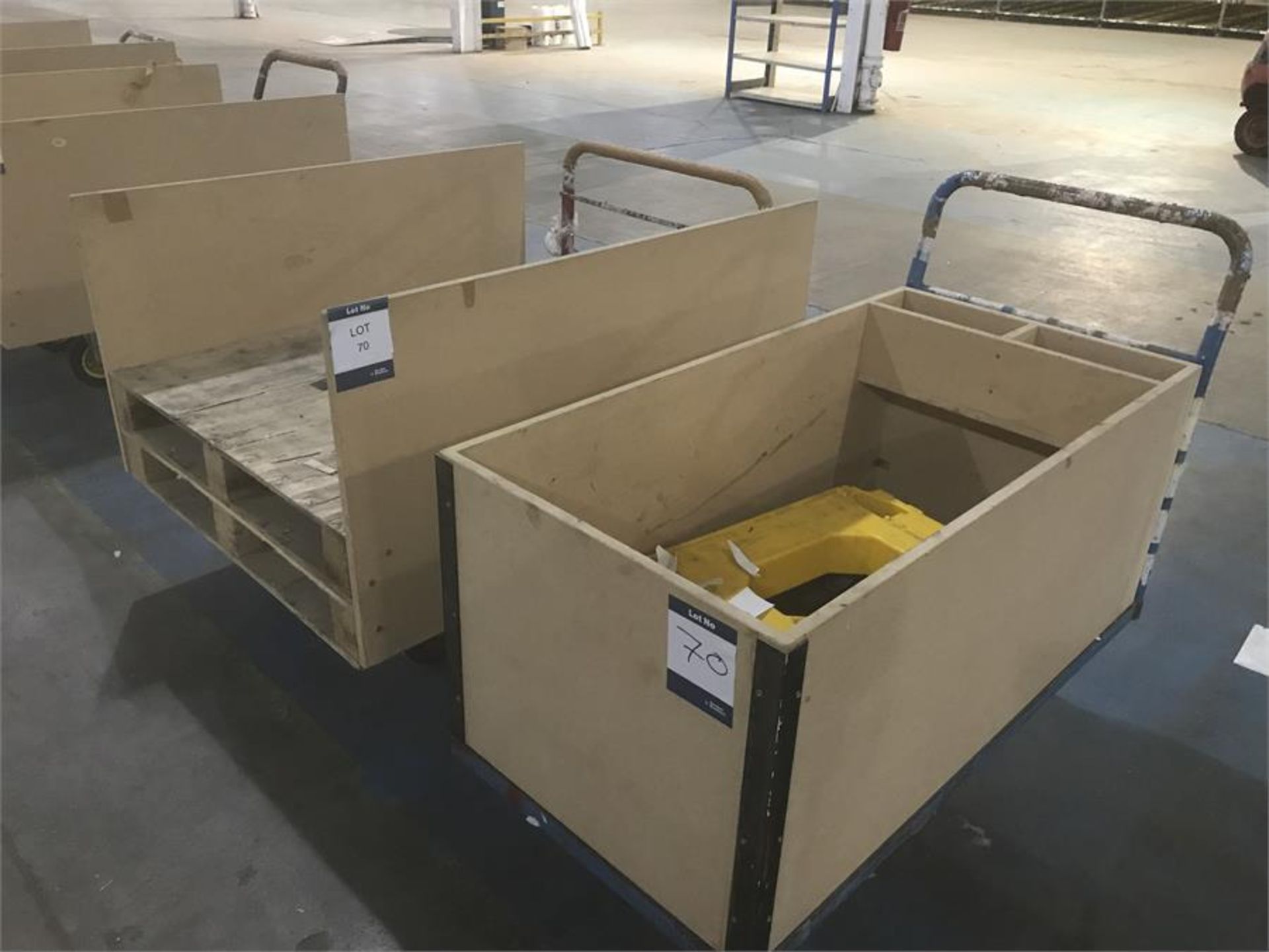 2 x pull-along product trolleys