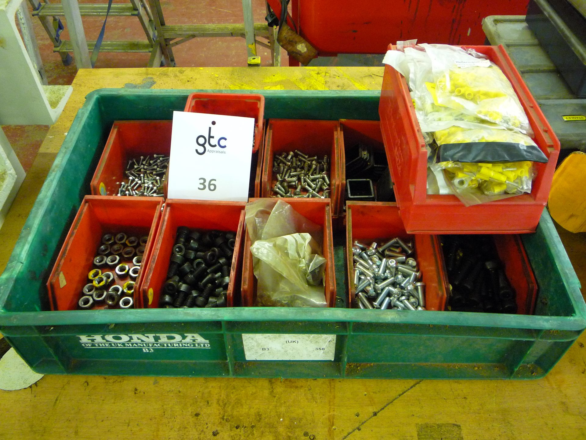 Tray of Various Allen Bolts, Connectors, Etc.